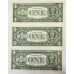 UNITED STATES OF AMERICA 2003 . ONE 1 DOLLAR BANKNOTES . STAR NOTE . ERROR . LESS INK . CONSEC TRIO